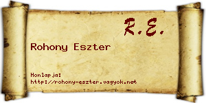 Rohony Eszter névjegykártya